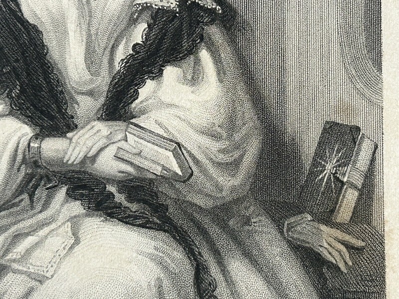 Rare Antique Vintage Old Print, “The Devoted”1845 Fisher Engraving gallery