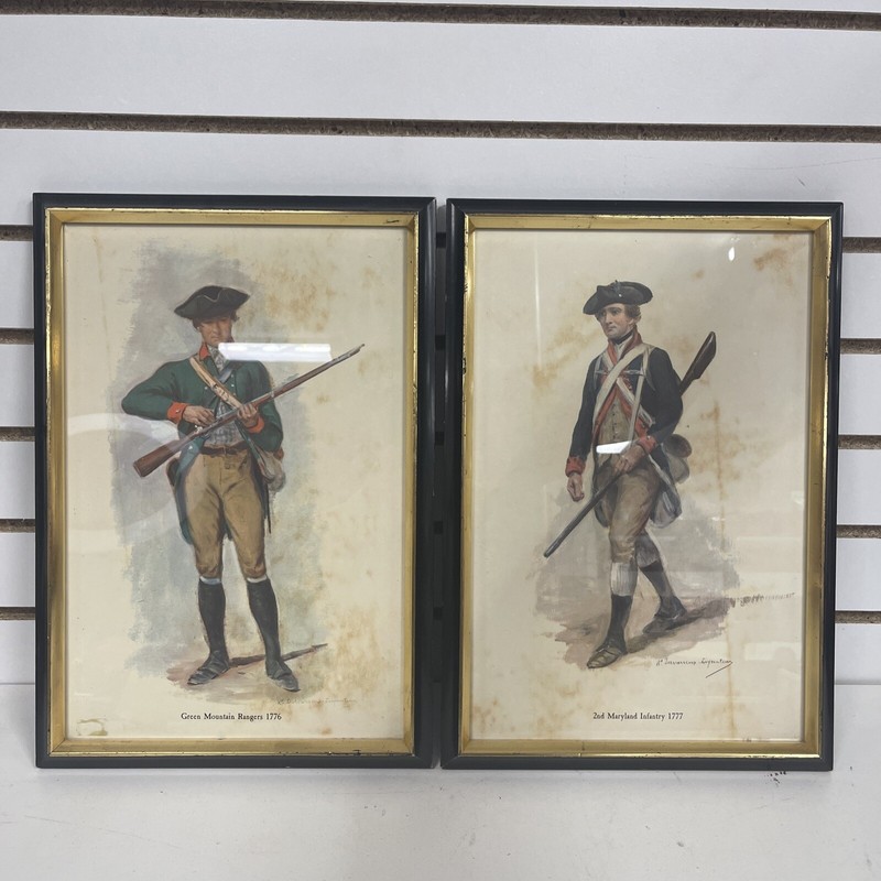Green Mountain Rangers & 2nd Maryland Infantry Revolutionary War Soldiers Prints