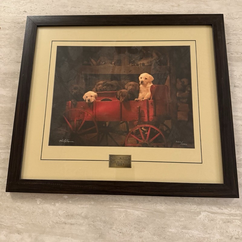 2011 Ducks Unlimited Lab Pups «WAITING TO RIDE» By Marty Keeven Signed#2452/5000