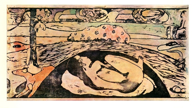 Gauguin, Manao Tupapao Spirit of the Dead, Post-Impressionist Art Print 1958