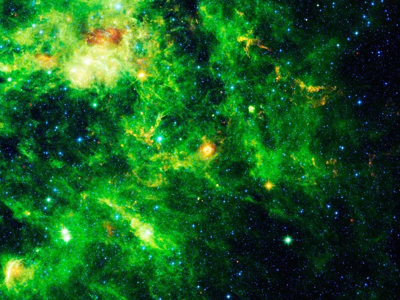 NASA - Green and Yellow Nebula I - Art Print on Paper or Canvas gallery