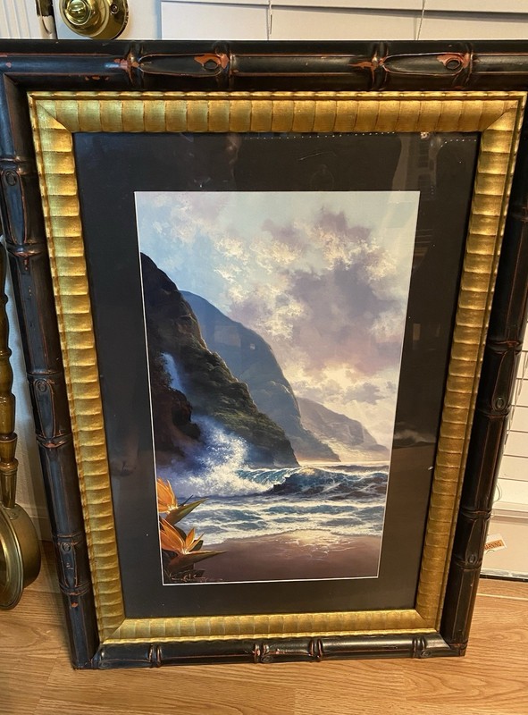 Vtg Roy Gonzalez Tabora Enhanced Print Signed Hawaii Mountains