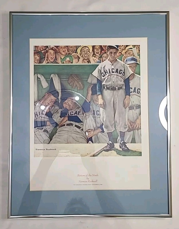 Norman Rockwell “Bottom of the Ninth” Framed Print Vintage 70s Chicago Cubs