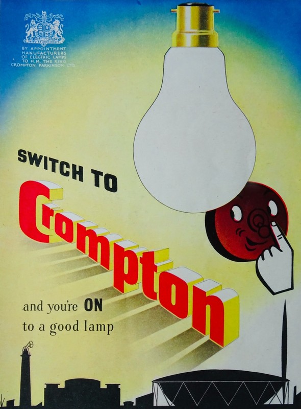 Advertisement Illustration CROMPTON PARKINSON LTD – ELECTRIC LAMPS c1951