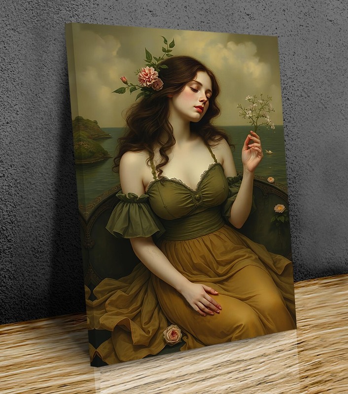 Ophelia inspired John William Waterhouse mounted canvas print ready to hang
