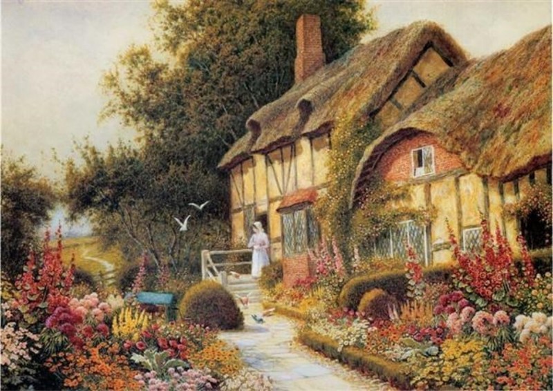 Victorian Trading Co Ann Hathaway’s Cottage by Strachan Unframed Print PC8