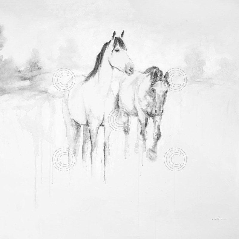 Stable I by Cecil K. Art Print Poster – Horse Wildlife Western Country Decor