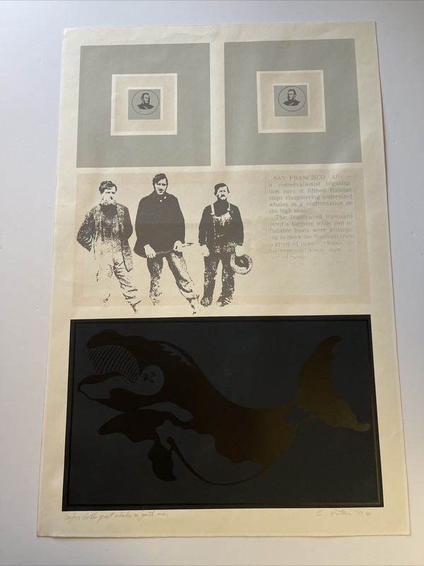 Large Lithograph Signed Limited 1970’s Pop Abstract Expressionism San Francisco