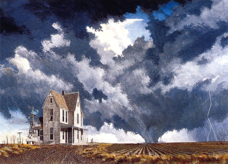 Tornado Twister Cyclone Farm House Storm Chaser Matted Art HAND SIGNED Souders