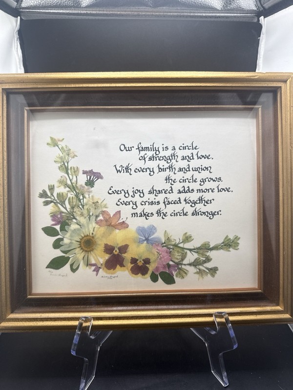 Simone Sheppard Signed Limited Edition 12/50 Family Circle Floral Framed Print