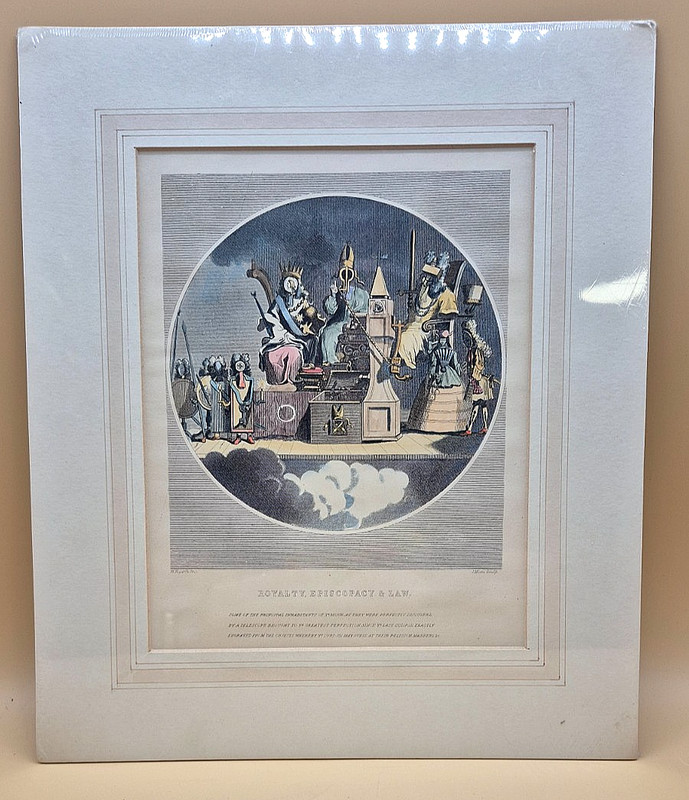 W. Hogarth Satirical Print Royalty Episcopacy & Law Vintage Satirical Moon Print