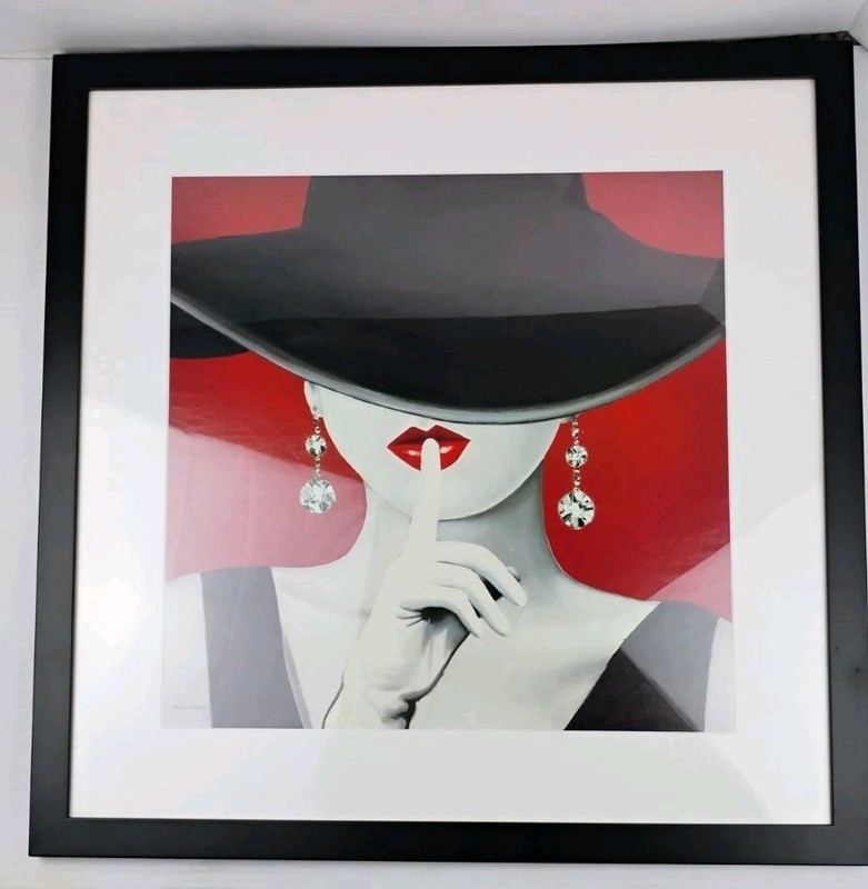 Haute Chapeau Rouge I Gallery Framed Canvas by Marco Fabiano 26" X 26" gallery