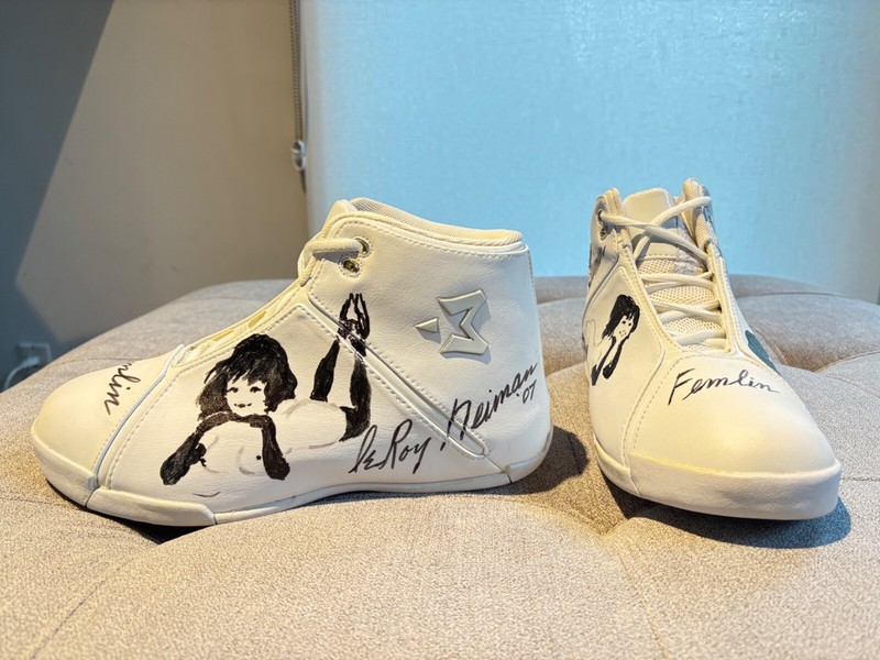 ONE-OF-A-KIND Leroy Neiman hand painted & signed sneakers gallery