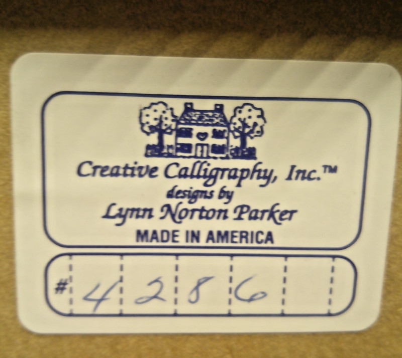 Creative Calligraphy Framed 'Soul Mate' 2000 by Lynn Norton Parker 8.5x6.5" V25 gallery