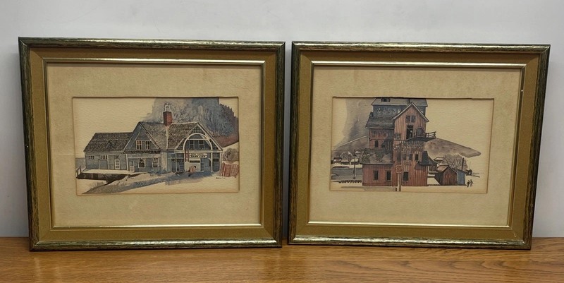 Jennifer Sharp Giddings 1972 Lot of 2 Prints Framed 10×12 Silver Kings