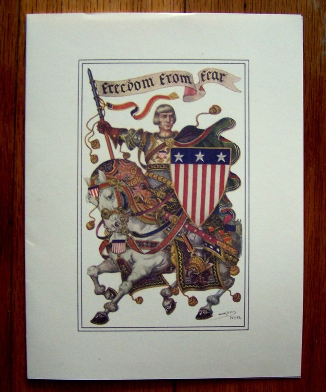 RARE - ARTHUR SZYK - 1981 INVITATION CARDS - FREEDOM FROM FEAR - SEE DEATILS gallery