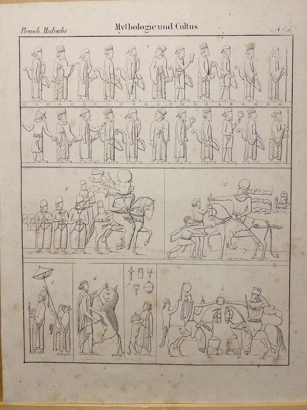 ANTIQUARIAN LITHOGRAPH 1833 PERSIAN GOD MEDICAL MYTHOLOGY RELIGION