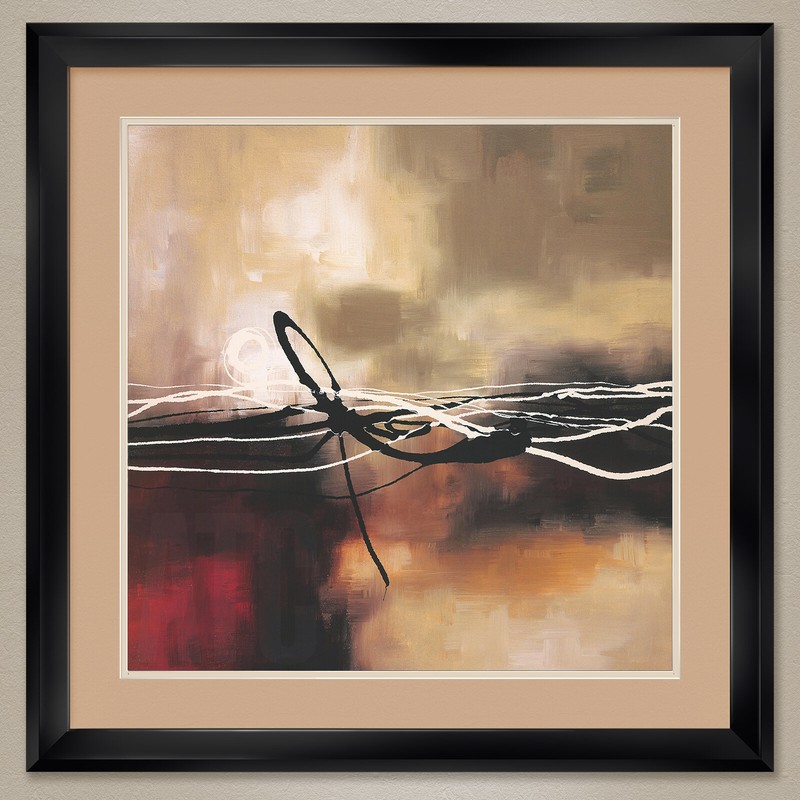 32W»x32H»: SYMPHONY IN RED II by LAURIE MAITLAND – DOUBLE MATTE, GLASS and FRAME