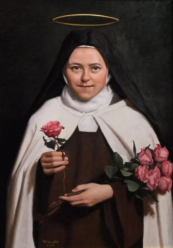 Catholic Saint Therese Little Flower poster print Home Decor antique painting