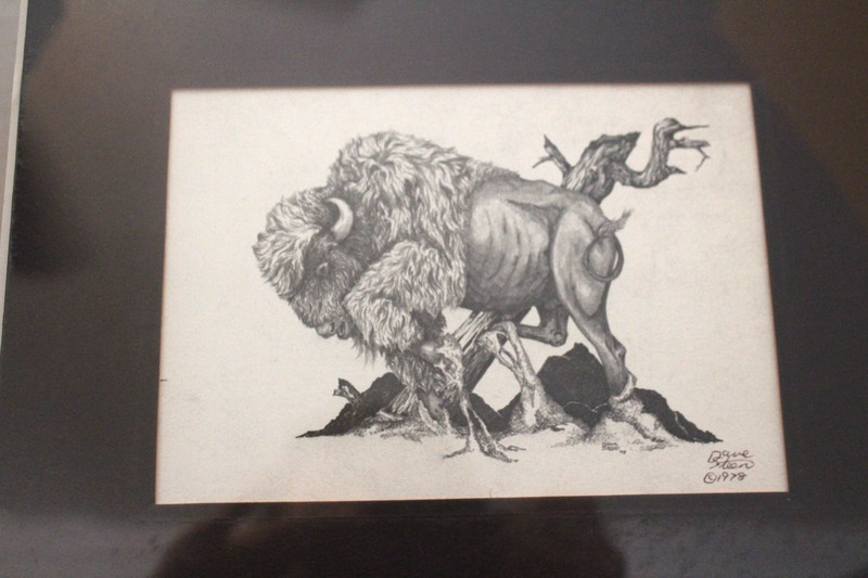 Vtge David M. Steen Buffalo Bison Art Print 10 X 8" Matted 4 1/2 x 6 1/2 Print gallery