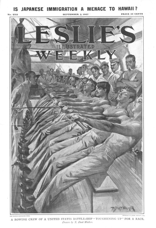 A Rowing Crew of a United States Battlship «Toughening Up» For a Race – 1907