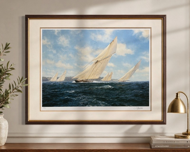 John Steven Dews «Britannia Racing Off Cowes» Signed Ltd Ed Print 334/850 Framed