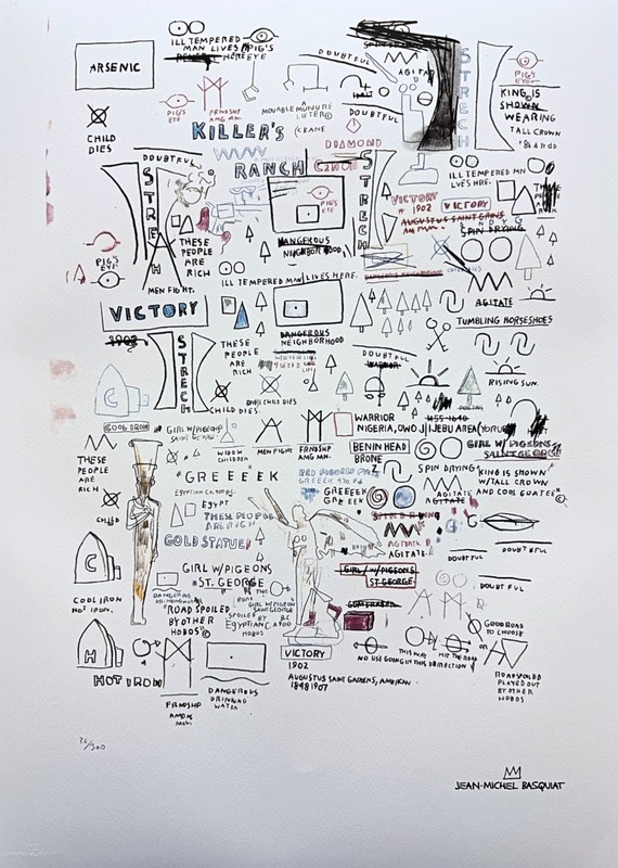 JEAN-MICHEL BASQUIAT - Victory - signed, numbered edition 22/300, 50x70 cm