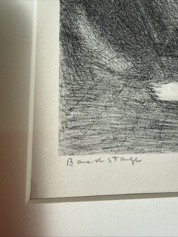 Raphael Soyer, "Backstage" Framed Print signed in Plate and on paper gallery