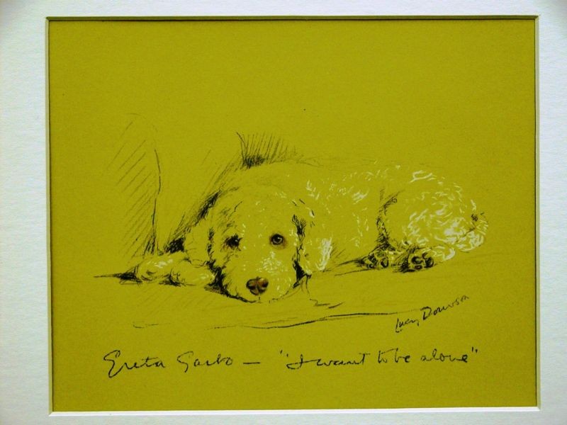 Lucy Dawson 1937 "I WANT TO BE ALONE" Dog Print Matted gallery
