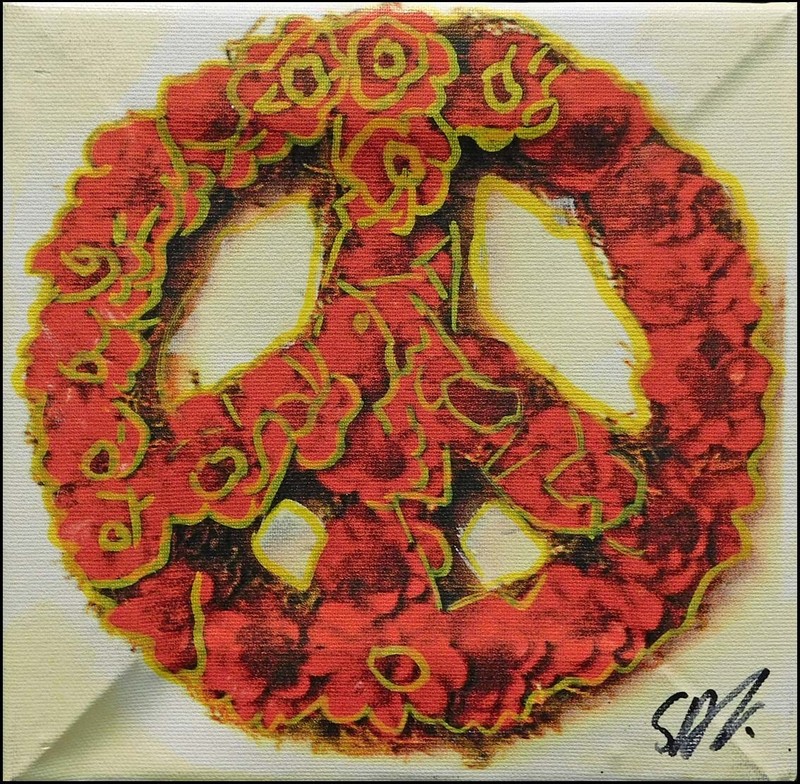 Steve Kaufman PEACE 8 serigraph canvas Hand Signed Make an Offer FREE SHIPPIN x1