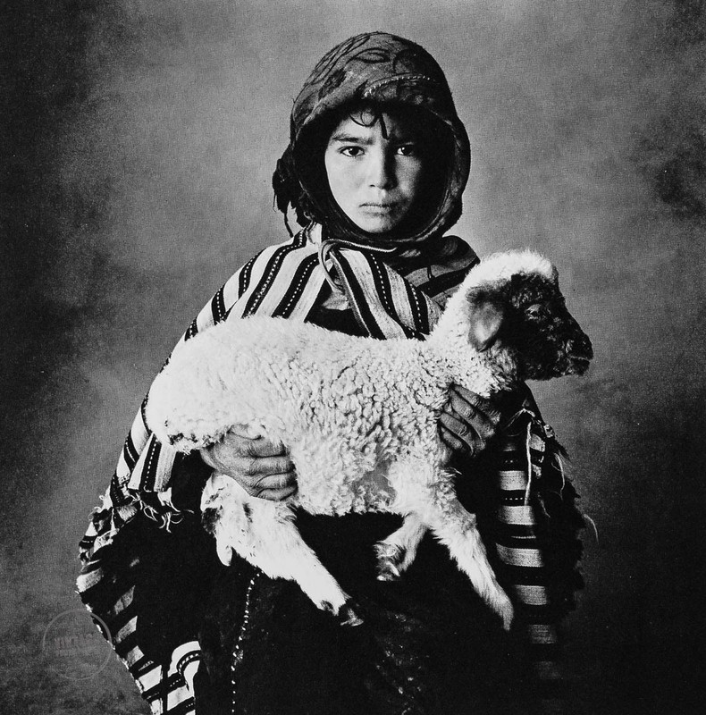 VTG Irving Penn Print Child With Lamb Morocco Engraving Art Photo 1971 Mat 11×13
