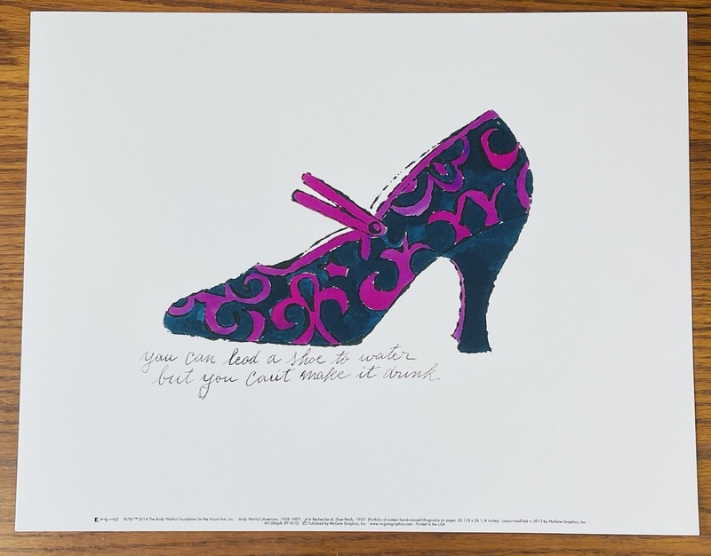 ANDY WARHOL SHOE PRINT PINK & BLACK 11x14" Modern Art A La Recherche du Perdu gallery