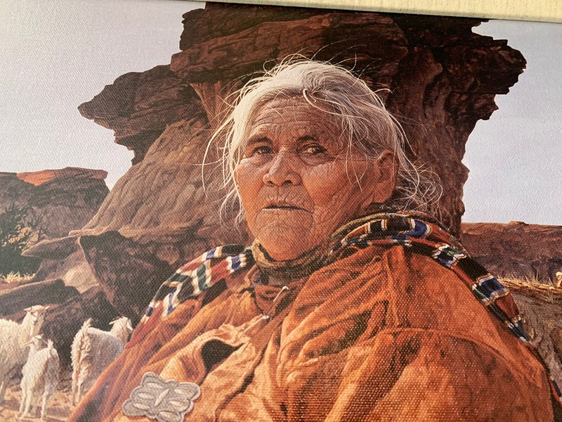 Ray Swanson Limited Edition Framed Numbered Print on Canvas- Navajo Woman 7/100 gallery