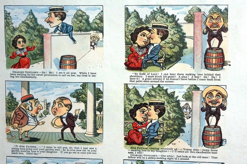 Love Romance Courtship Marriage 1898 JEALOUS SUITOR'S PLANS GO ASTRAY Puck Comic gallery