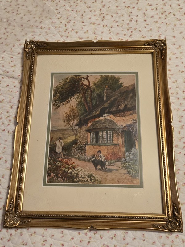 Framed Print of «The Thatched Cottage» by Arthur Claude Strachan