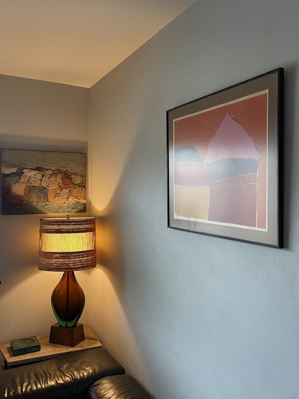 FANTASTIC VINTAGE MID CENTURY MODERN ABSTRACT LITHOGRAPH OLD CUBISM CUBIST 1968 gallery