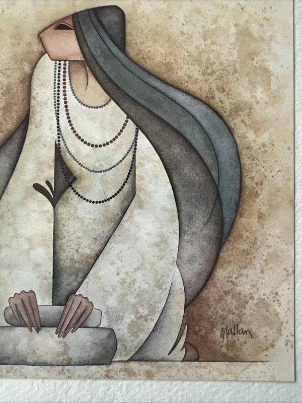 G.E. Mullan Signed Southwest Pueblo Native Woman Framed Fine Art Print Set of 3 gallery