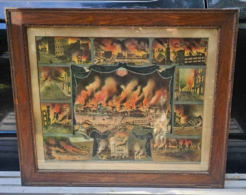 America’s Great Fires 1905 Framed Lithograph