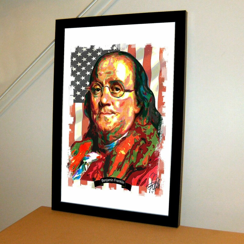Benjamin Franklin Founding Fathers United States Poster Print Wall Art 11x17