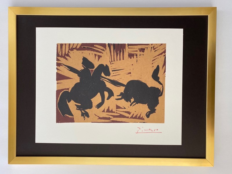 PABLO PICASSO BEAUTIFUL LINOCUT SIGNED MOUNTED AND FRAMED + BUY IT NOW !