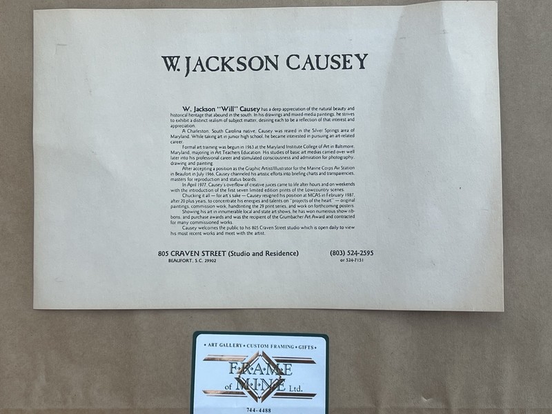 W. Jackson Causey “Palmetto Bluff” 1989 Signed Limited Edition Print Framed gallery