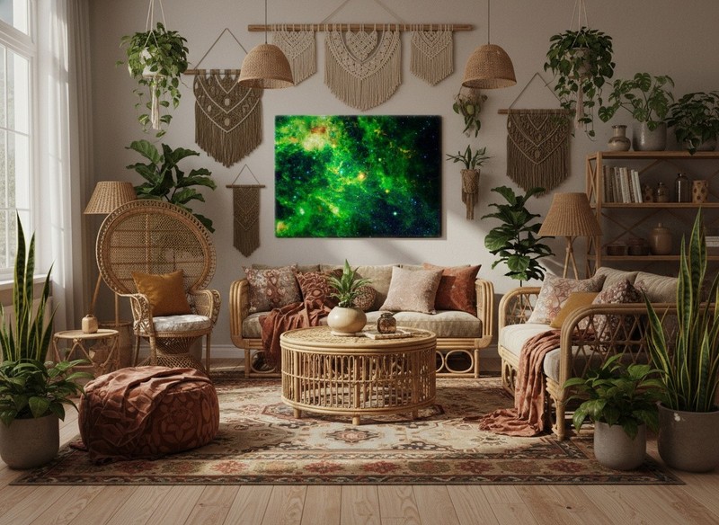 NASA - Green and Yellow Nebula I - Art Print on Paper or Canvas gallery