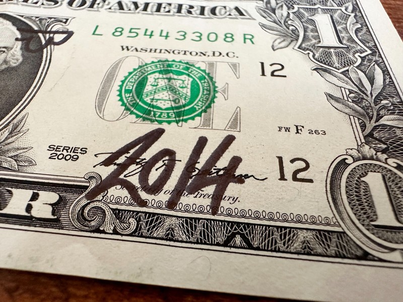 D*Face - Original Artwork on Dollar Bill 2014 gallery