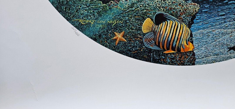 Robert Lyn Serenity of Waipio SIGNED Mixed media Sea turtle 261/400 Hawaii art gallery