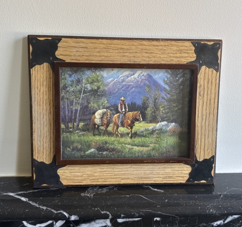 Marianne Caroselli “Spring In The Rockies” Cowboy Horses Western Mini Print 5×7