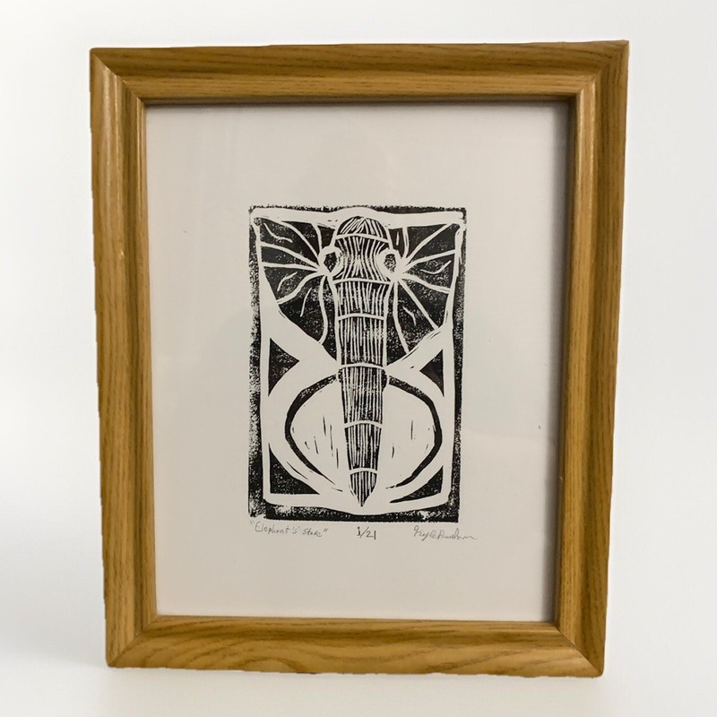 Signed And Numbered Woodblock Print “Elephant’s Stare” 1/21 Kyle Dunnhorn