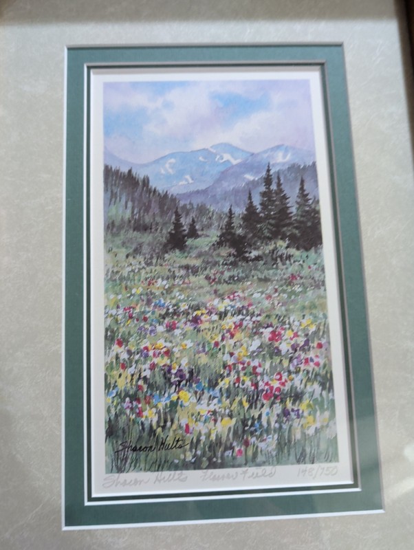 Flower Field Signed And Numbered Watercolor Print By Sharon Hults-Beautiful gallery