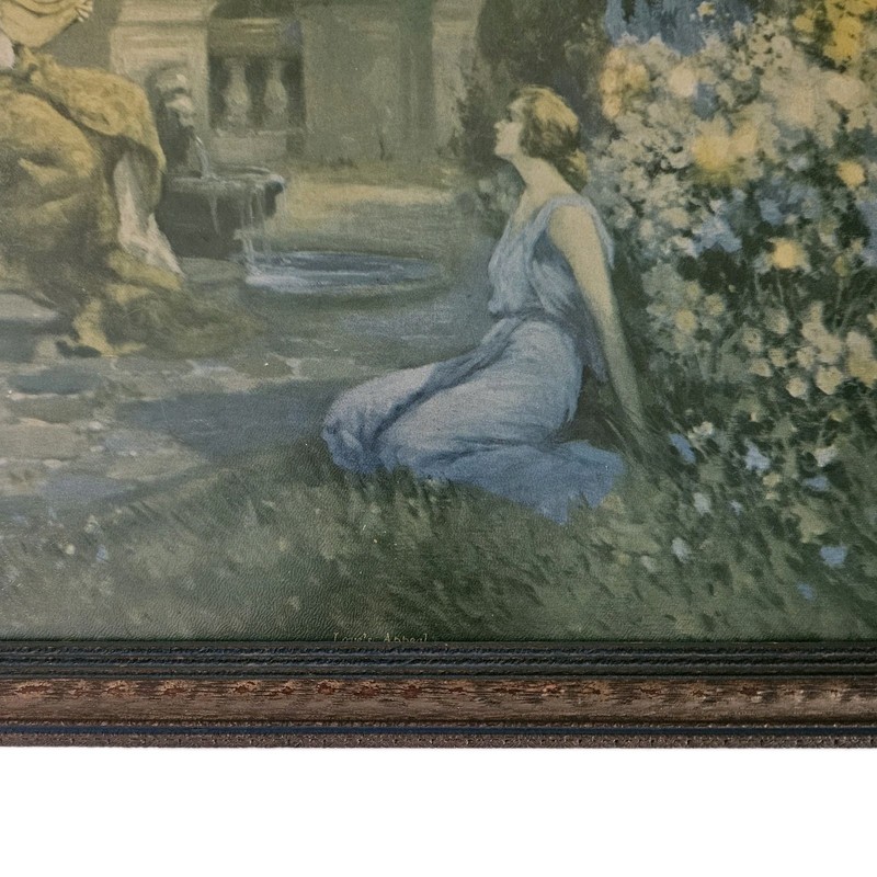 VTG Love's Appeal Framed Print J. Verdelti Art Deco Lithograph 1927 Women 16x24 gallery