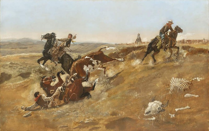 Charles Russell «Cow Punching Sometimes Spells Trouble»