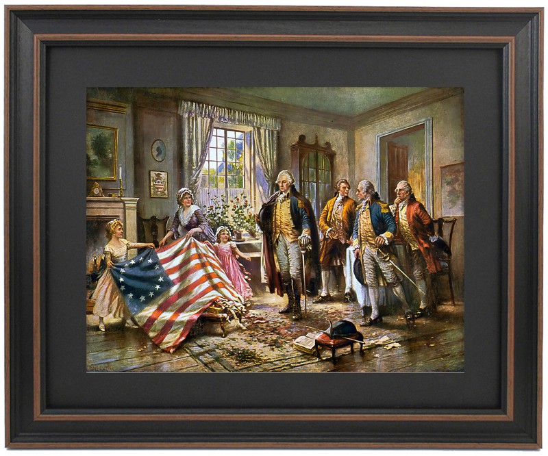 Framed The Birth Of Old Glory, 1912 by Edward Moran. Standard or Poster Size.